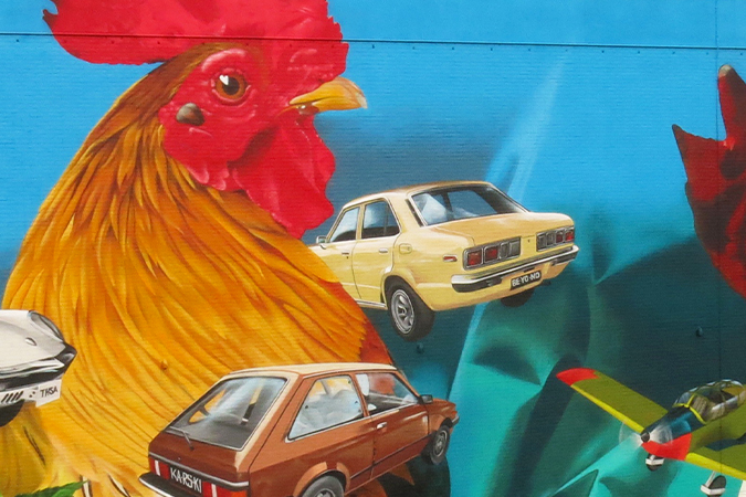 Graffiti kinderkamer haan